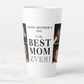 母最高のは今まで幸せな母の日2写真コラージュ カフェラテマグ (正面)