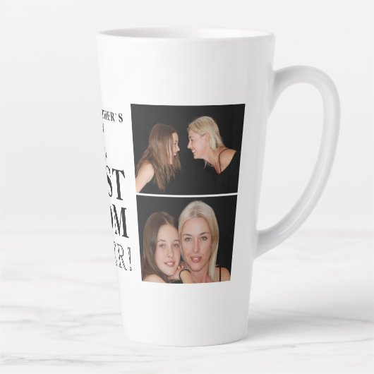 母最高のは今まで幸せな母の日2写真コラージュ カフェラテマグ (右)