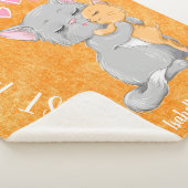 母最高のは今まで母の贈り物ハートかわいい猫イエロー シェルパブランケット (3/4)