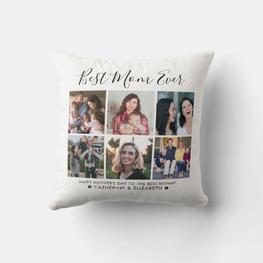 母最高のは今まで6写真コラージュのメッセージ母の日 クッション (裏面)