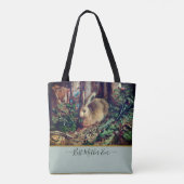 母最高のは今まで！ヴィンテージうさぎ水色 トートバッグ (裏面)