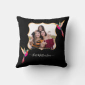 母最高のは今まで!家族写真ハミングバード クッション (裏面)