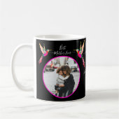 母最高のは今まで!家族写真ハミングバード コーヒーマグカップ (左)