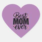 母最高のは今まスタイリッシュで幸せな母の日 ハートシール (正面)