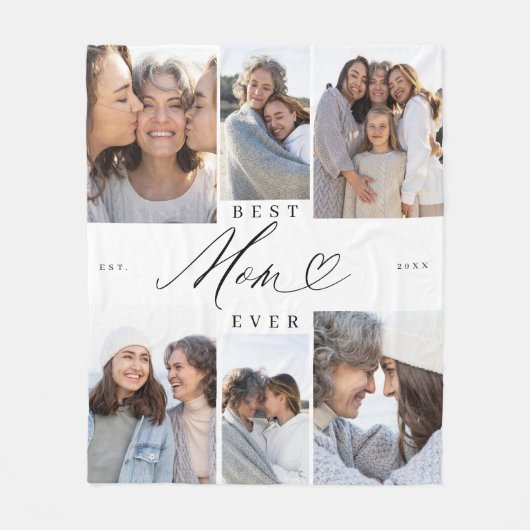 母最高のは常にスクリプト母の日フォトコラージュ フリースブランケット (正面)