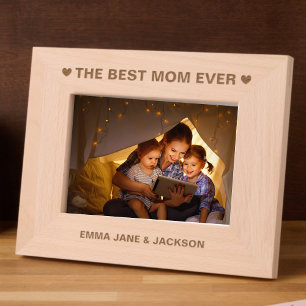 母最高のは常にハートと名前 レーザー彫刻フレーム