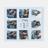 母最高のは常に写真のコラージュ明るい青の母 フリースブランケット (正面(横))