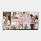 母最高のは常に写真コラージュのピンクの木目 デスクマット (正面)