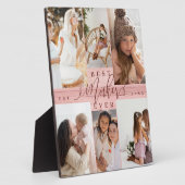 母最高のは常に写真コラージュのピンクの木目 フォトプラーク (側面)