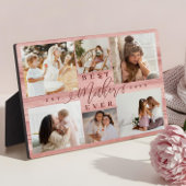 母最高のは常に写真コラージュのピンクの木目 フォトプラーク