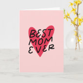 母最高のは常に手モダンに入れるハート カード (黄色い花)