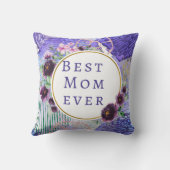 母最高のは常に紫の枕を投げる クッション (裏面)