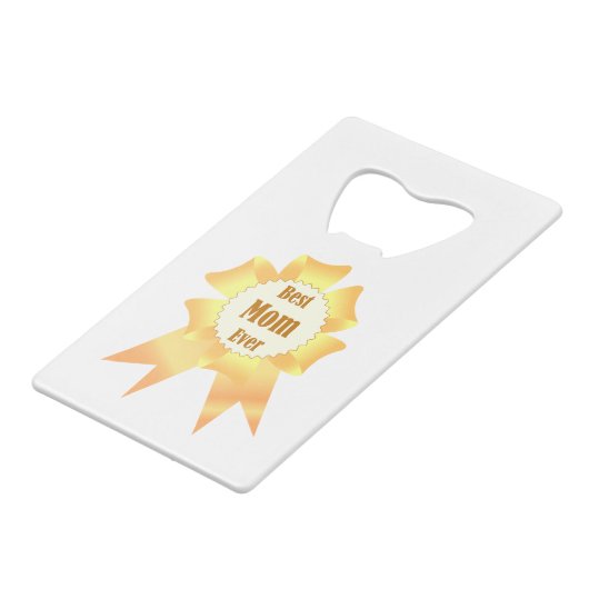 母最高のは常に金の受賞者の賞リボン クレジットカード栓抜き (正面アングル)