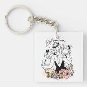 母最高のは母と子と花 キーホルダー (正面)