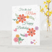 母最高のハッピーバースデー花グリーン誕生日 カード (黄色い花)