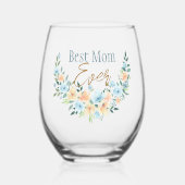 母最高のフローラ半リース茎なしワイングラス ステムなしワイングラス (正面)