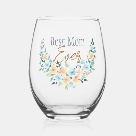 母最高のフローラ半リース茎なしワイングラス ステムなしワイングラス (正面)