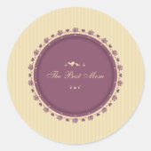 母最高のヴィンテージ母の日 |ステッカー ラウンドシール (正面)
