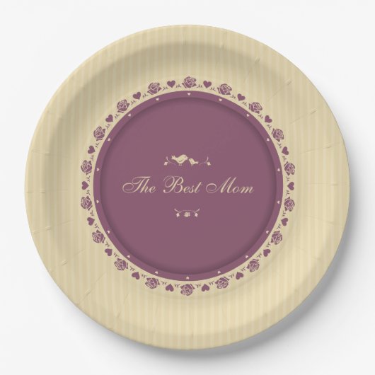 母最高のヴィンテージ母の日 |紙プレート ペーパープレート (正面)