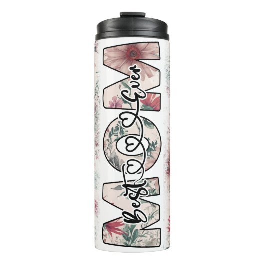 母最高の今まで濃いピンクの花 タンブラー (正面)