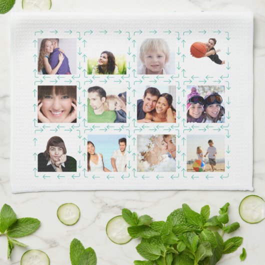 母最高の写真インスタグラムコラージュキープサケ キッチンタオル (折り畳み)