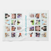 母最高の写真インスタグラムコラージュキープサケ キッチンタオル (横)