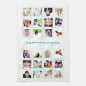 母最高の写真インスタグラムコラージュキープサケ キッチンタオル (縦)