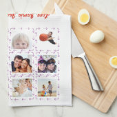 母最高の写真インスタグラムコラージュキープサケ キッチンタオル (四つ折り)