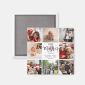 母最高の写真コラージピンクハート マグネット (正面/裏面)