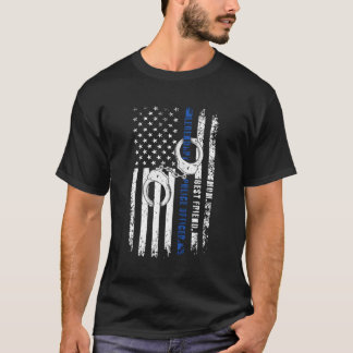 母最高の友伝説の警察官ブルーストリ Tシャツ
