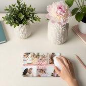 母最高の家族の写真コラージピンクウッドグレイン マウスパッド