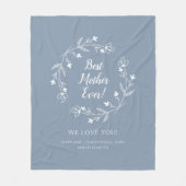 母最高の家族の形見キッズほこりっぽい青 フリースブランケット (正面)