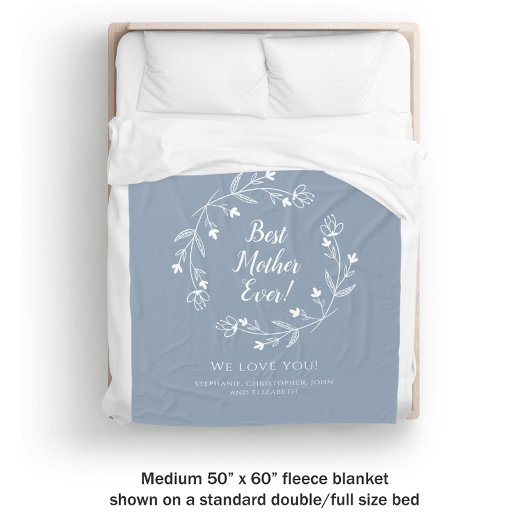 母最高の家族の形見キッズほこりっぽい青 フリースブランケット