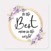 母最高の幸せな母の日 スクエアシール (正面)