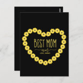 母最高の日の花ハート名前をカスタムする母 ポストカード (正面/裏面)