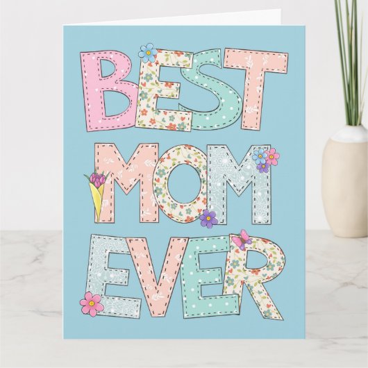 母最高の日は永遠に青い母親 カード (正面)