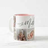 母最高の母の台本の母の日の写真コラージュ ツートーンマグカップ (正面左)