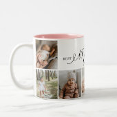 母最高の母の台本の母の日の写真コラージュ ツートーンマグカップ (左)