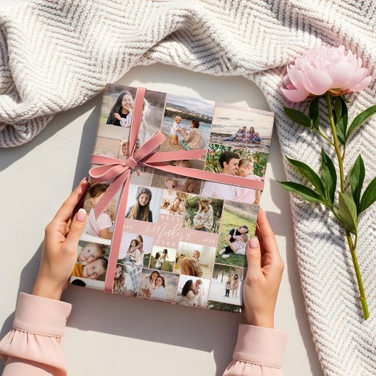 母最高の母の台本の母の日の写真コラージュ ラッピングペーパーシート