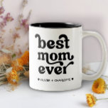 母最高の母の子モダン供が母の日を名付ける ツートーンマグカップ<br><div class="desc">母最高の母の母モダンの日の二音コーヒーマグの名前</div>