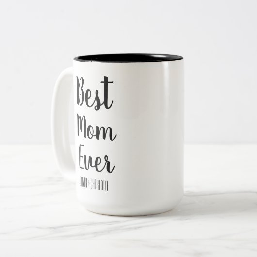 母最高の母の子モダン供が母の日を名付ける ツートーンマグカップ (正面左)