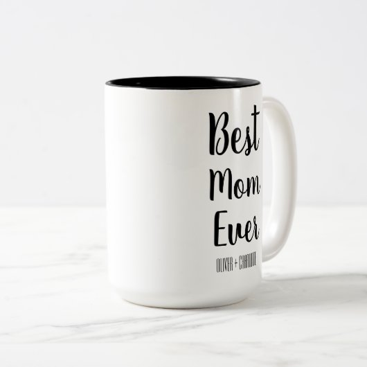 母最高の母の子モダン供が母の日を名付ける ツートーンマグカップ (正面右)