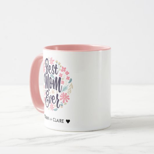 母最高の母の子モダン供が母の日を名付ける マグカップ (正面左)