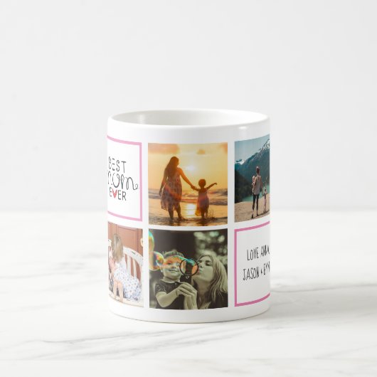 母最高の母の家族の思い出の写真コラージュ コーヒーマグカップ (中央)