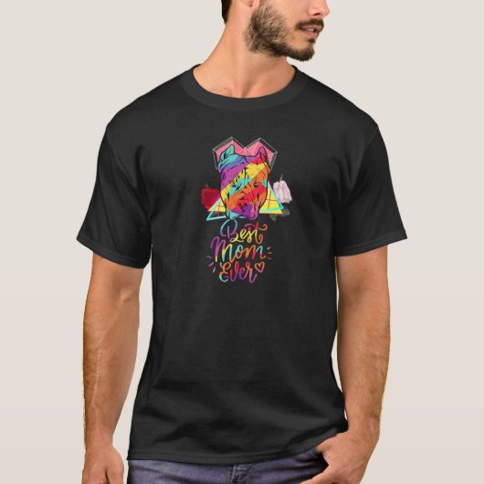 母最高の母の愛犬家はピットブルOに最適 Tシャツ (正面)
