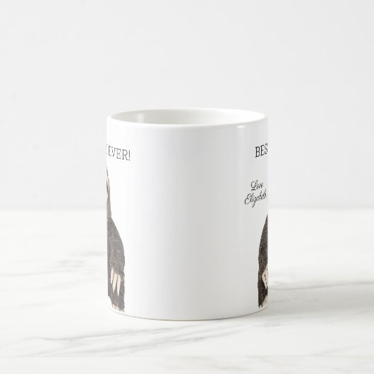 母最高の母の日かわいいナマケモノの愛 コーヒーマグカップ (中央)