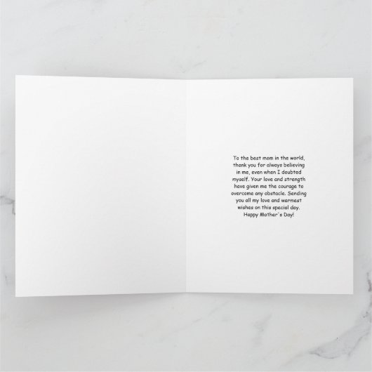 母最高の母の日がいつもピンク カード (内部)