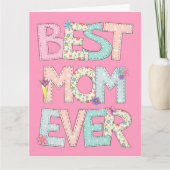 母最高の母の日がいつもピンク カード (正面)
