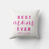 母最高の母の日が暑いピンクの台本 クッション (裏面)