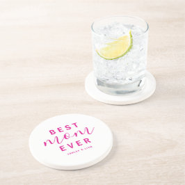 母最高の母の日が暑いピンクの台本 コースター